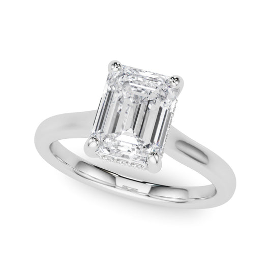 Hidden Halo Emerald Cut Engagement Ring