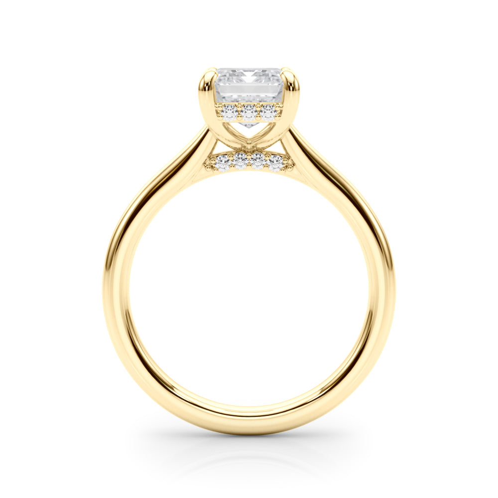 Hidden Halo Emerald Cut Engagement Ring