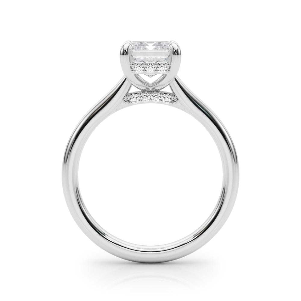 Hidden Halo Emerald Cut Engagement Ring