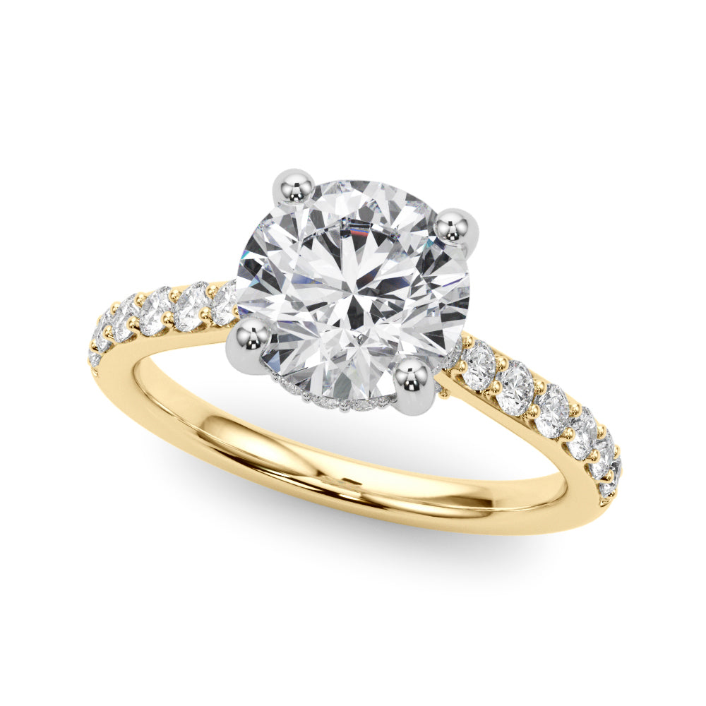 Round Hidden Halo Engagement Ring