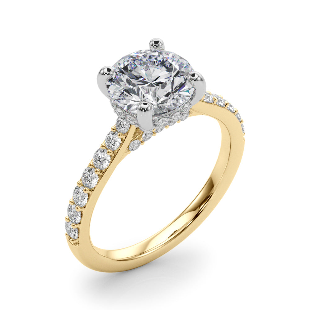 Round Hidden Halo Engagement Ring