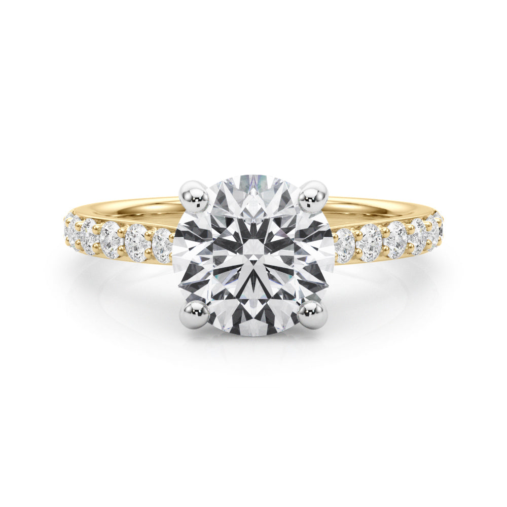 Round Hidden Halo Engagement Ring