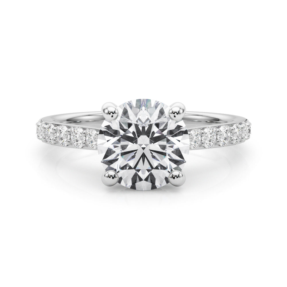 Round Hidden Halo Engagement Ring