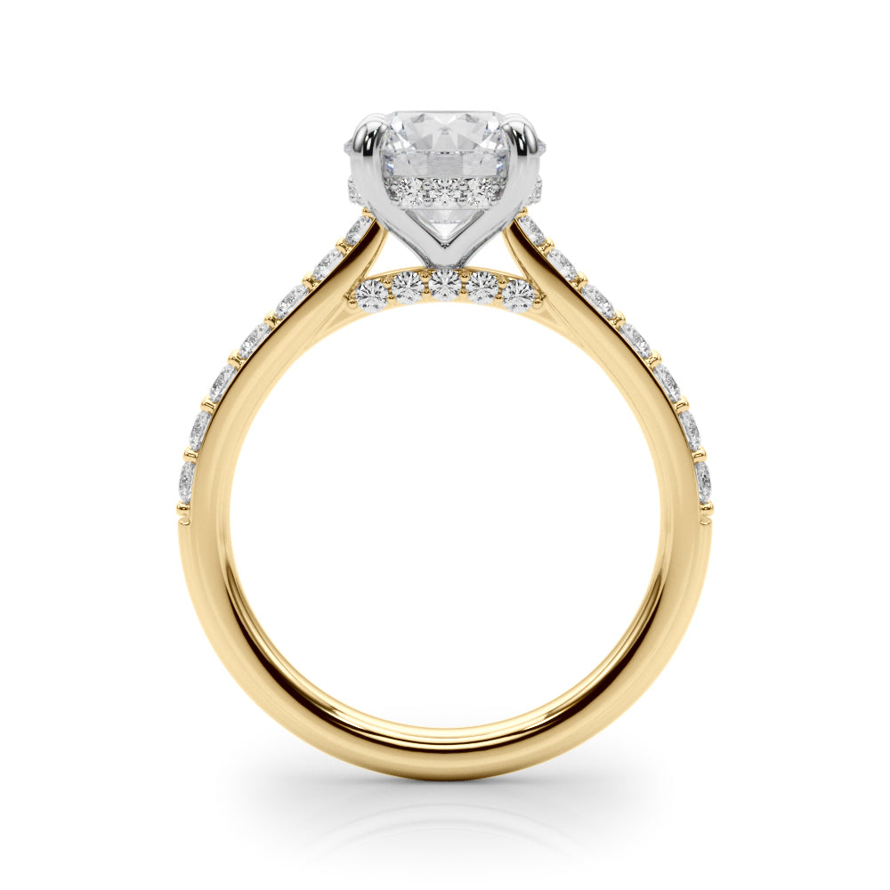 Round Hidden Halo Engagement Ring