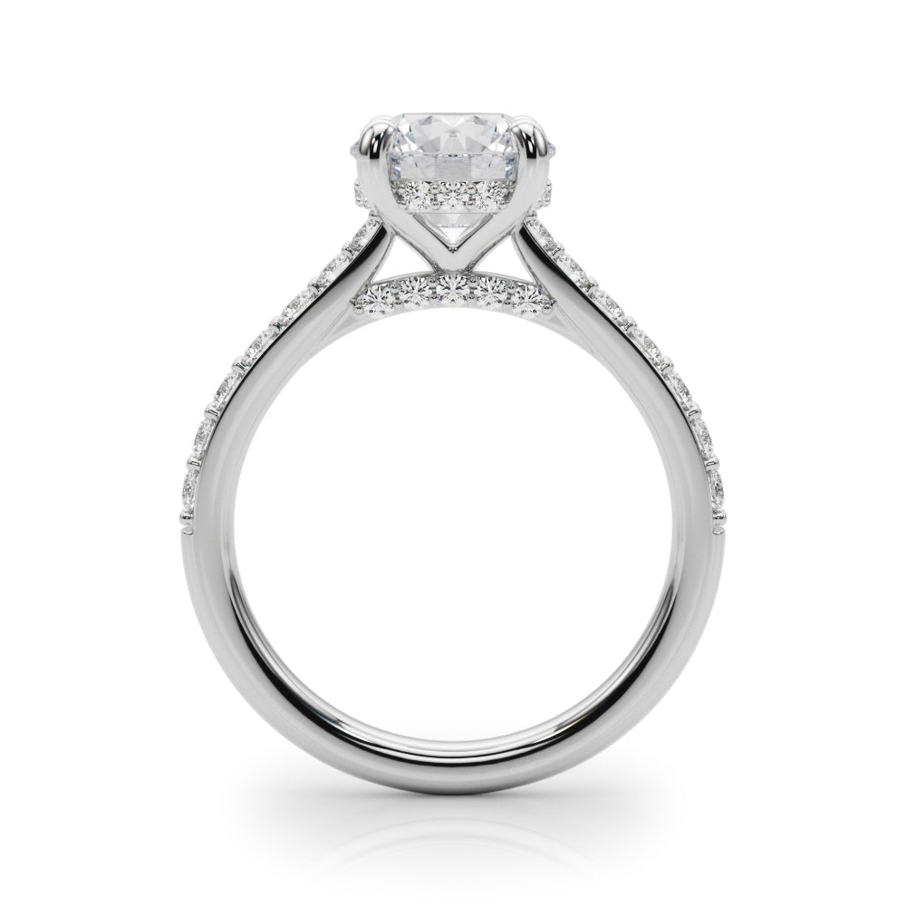 Round Hidden Halo Engagement Ring