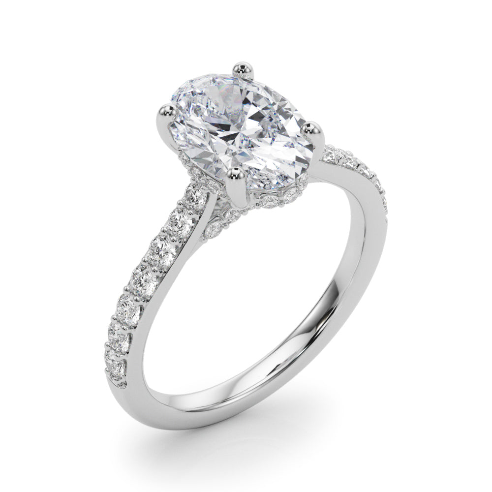 Hidden Halo Oval Engagement Ring