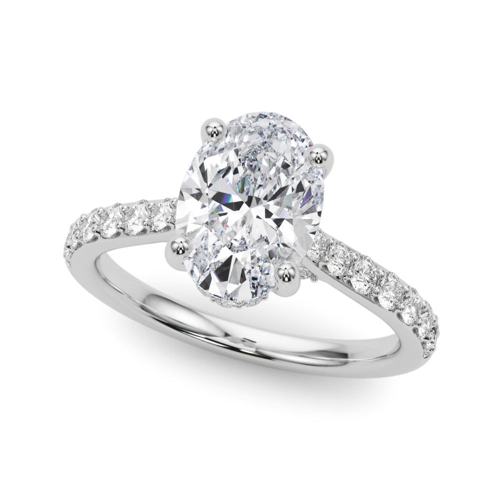 Hidden Halo Oval Engagement Ring