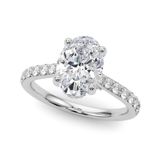 Hidden Halo Oval Engagement Ring