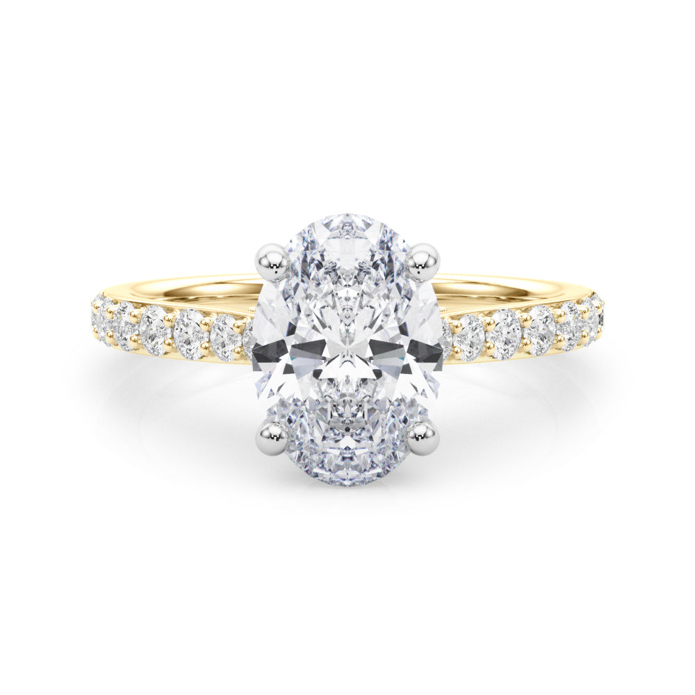 Hidden Halo Oval Engagement Ring