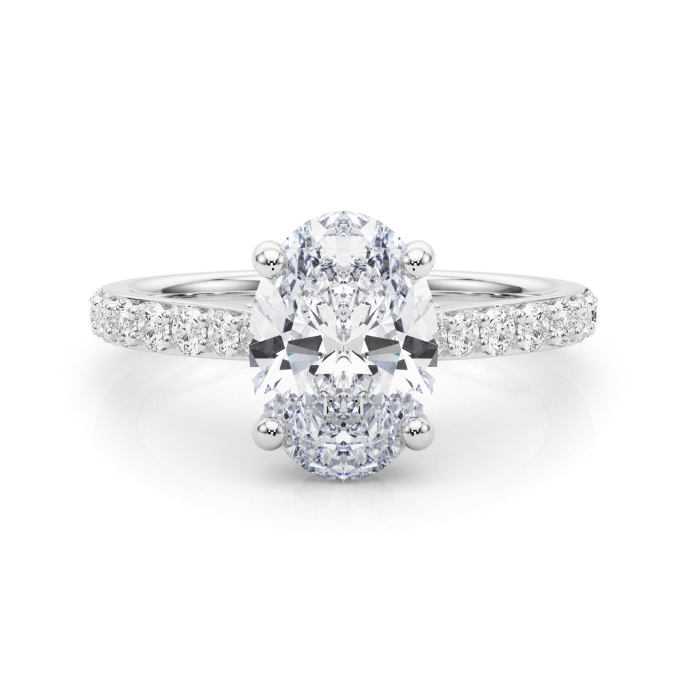 Hidden Halo Oval Engagement Ring