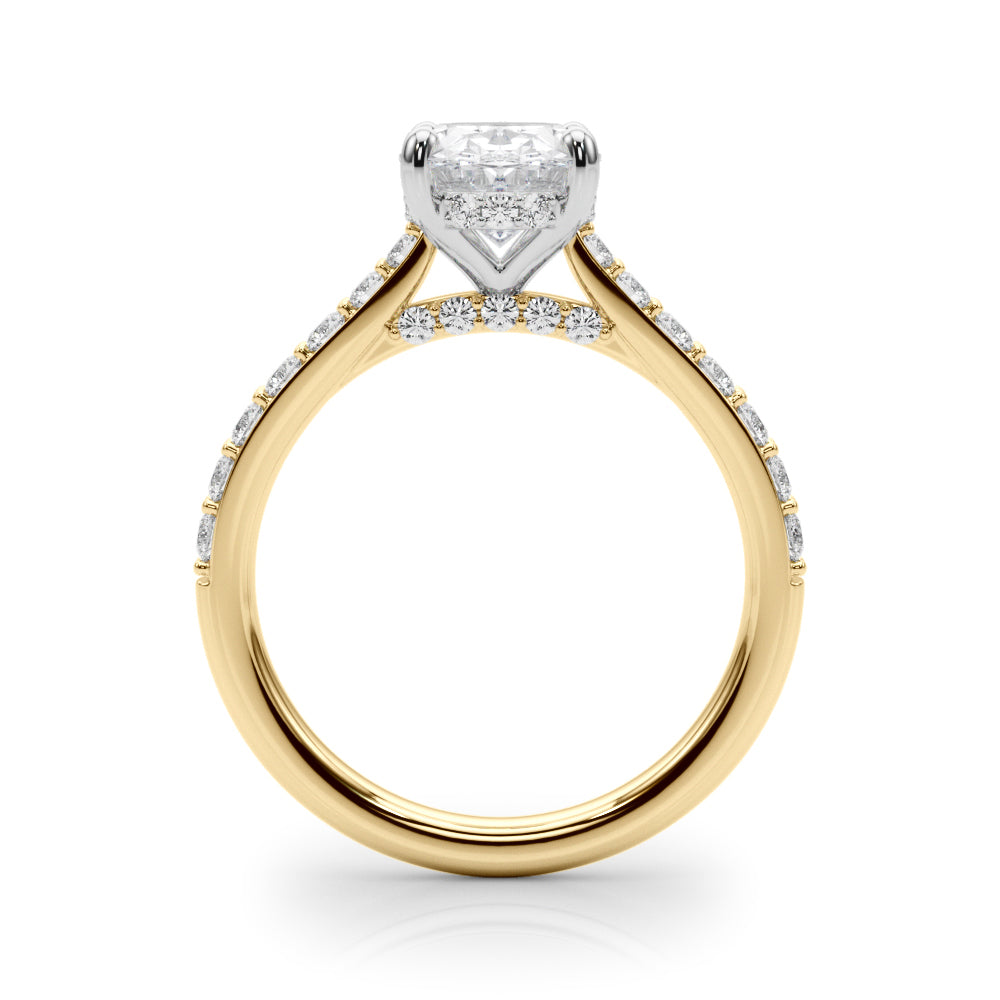 Hidden Halo Oval Engagement Ring