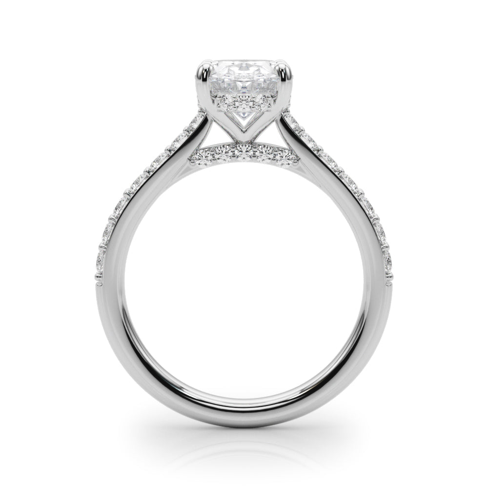 Hidden Halo Oval Engagement Ring