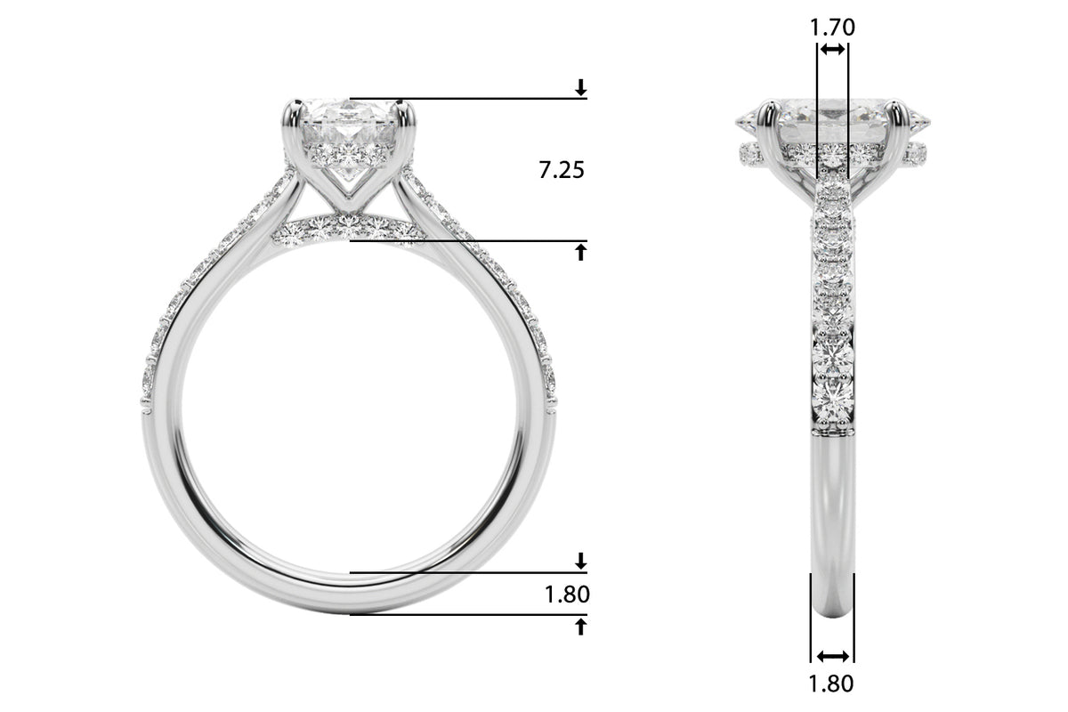 Hidden Halo Oval Engagement Ring