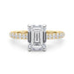 Prong Set Emerald Cut Hidden Halo Engagement Ring