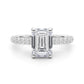 Prong Set Emerald Cut Hidden Halo Engagement Ring