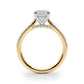 Prong Set Emerald Cut Hidden Halo Engagement Ring