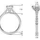 Prong Set Emerald Cut Hidden Halo Engagement Ring