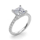 Princess Cut Hidden Halo Engagement Ring