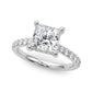 Princess Cut Hidden Halo Engagement Ring