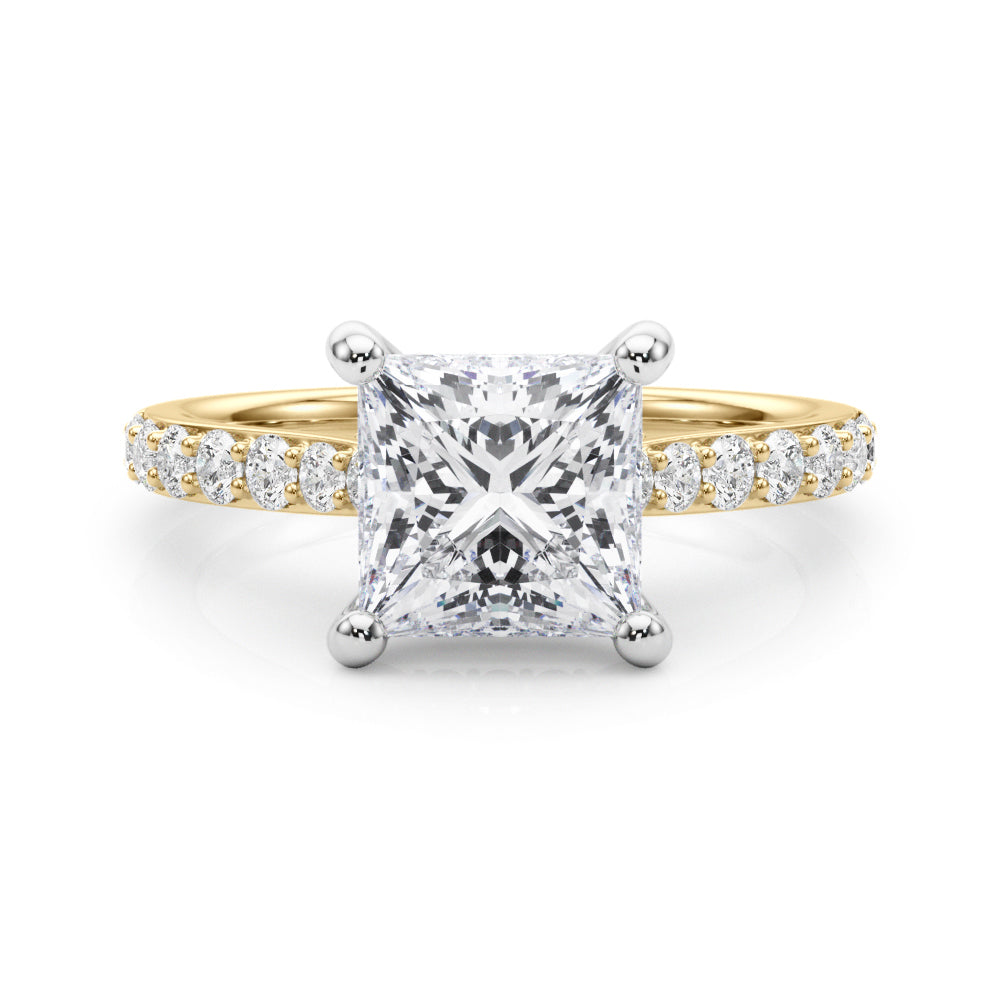 Princess Cut Hidden Halo Engagement Ring
