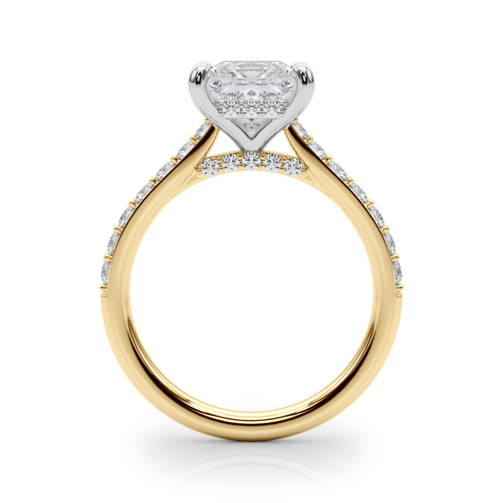 Princess Cut Hidden Halo Engagement Ring