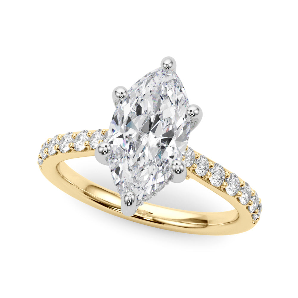 Hidden Halo Marquise Engagement Ring