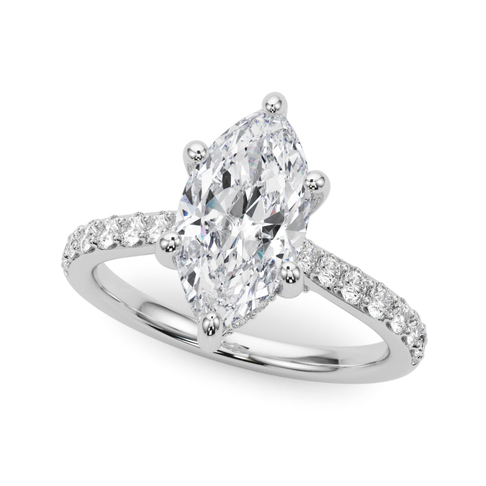 Hidden Halo Marquise Engagement Ring