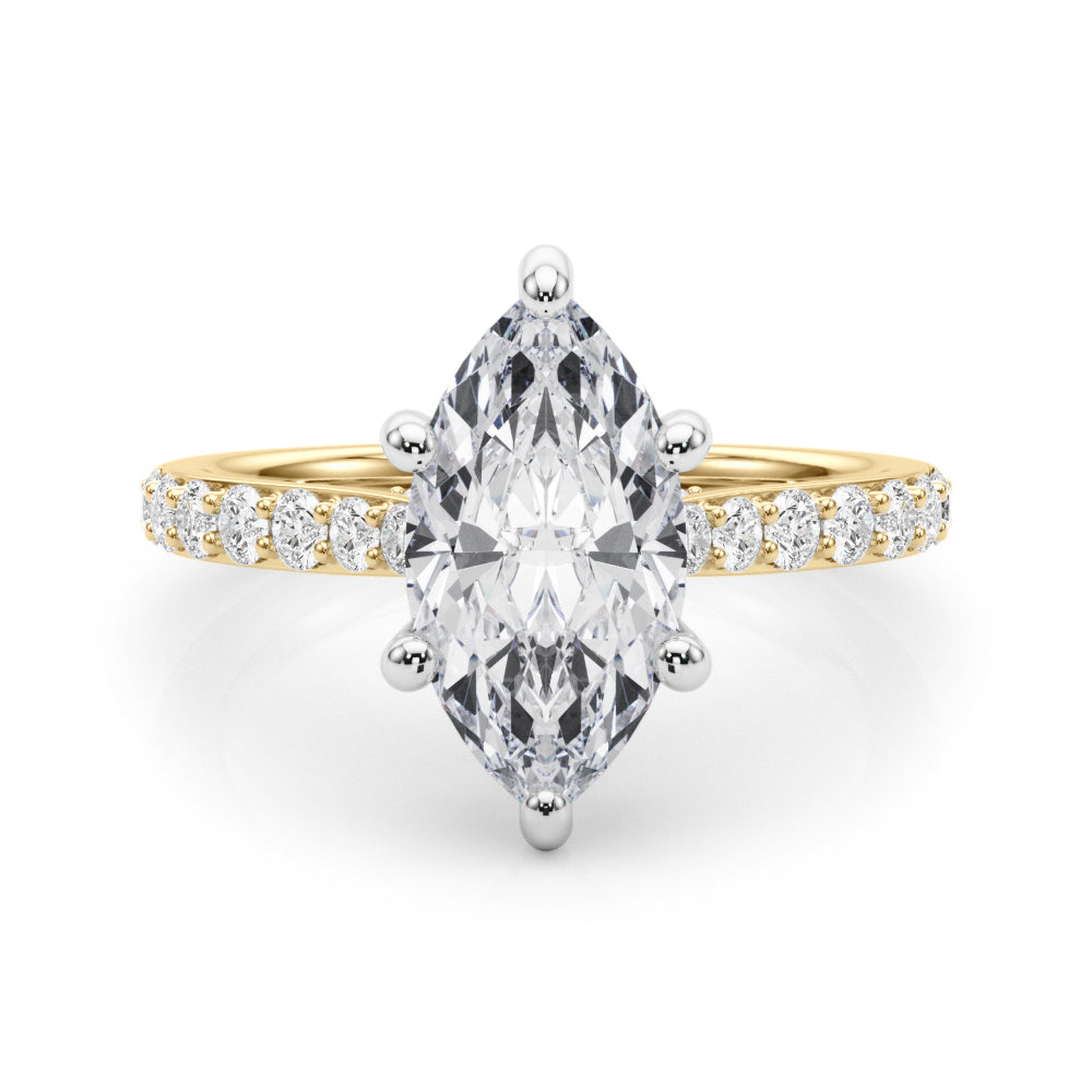 Hidden Halo Marquise Engagement Ring