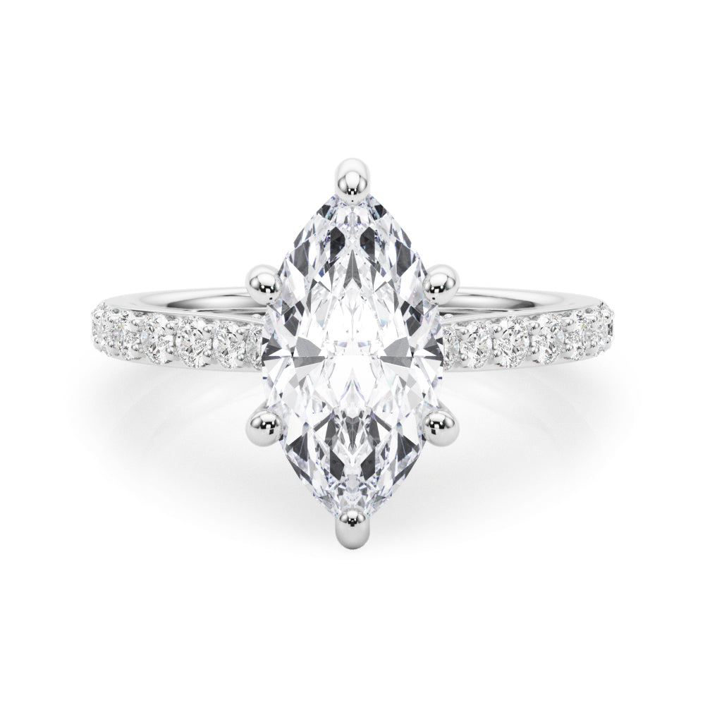 Hidden Halo Marquise Engagement Ring