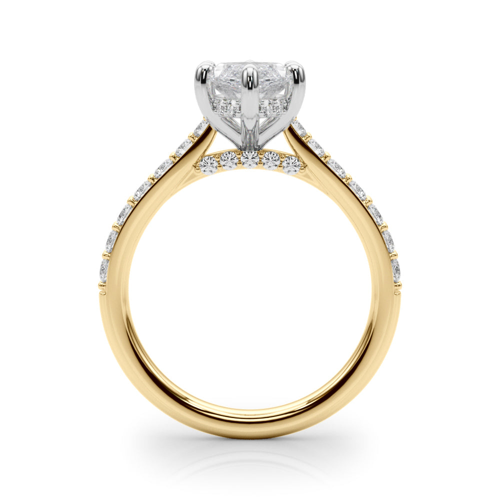 Hidden Halo Marquise Engagement Ring
