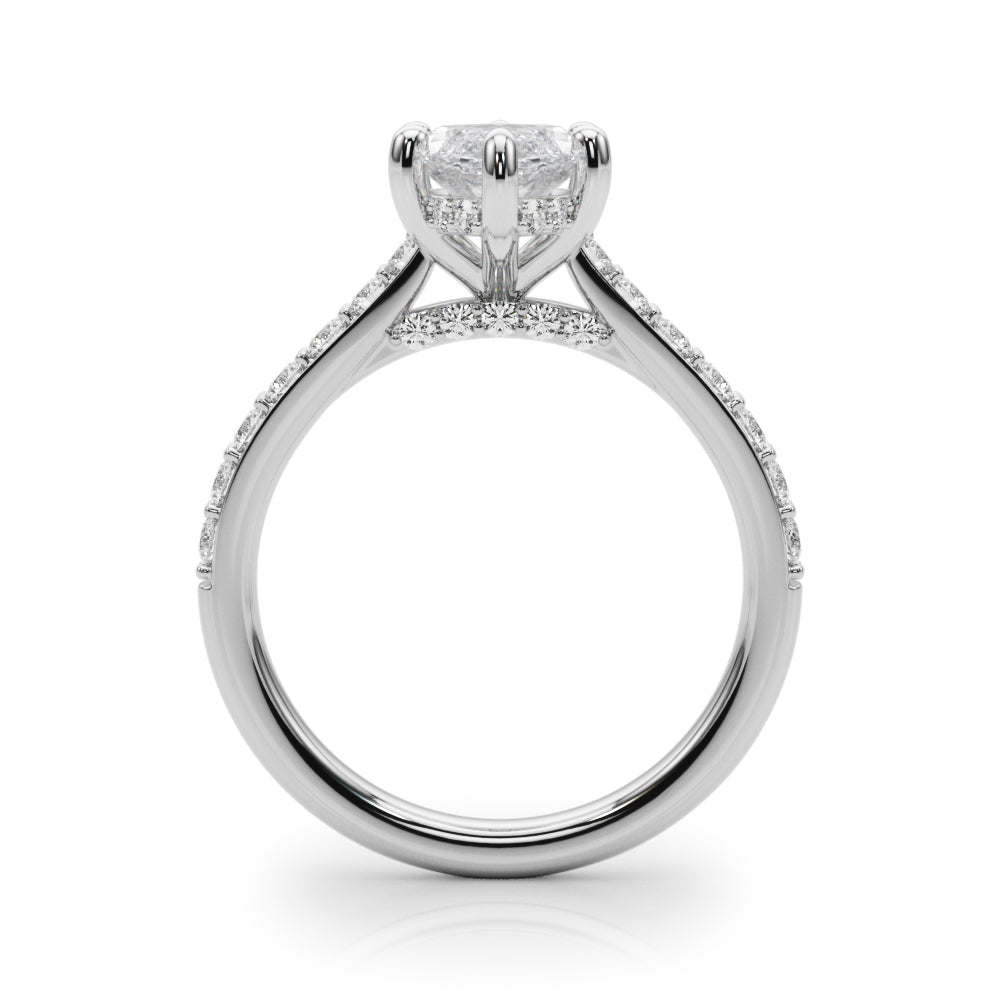 Hidden Halo Marquise Engagement Ring