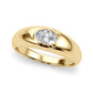 Domed Bezel Set Oval Engagement Ring