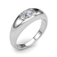 Domed Bezel Set Oval Engagement Ring