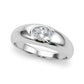 Domed Bezel Set Oval Engagement Ring