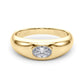 Domed Bezel Set Oval Engagement Ring