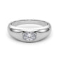 Domed Bezel Set Oval Engagement Ring
