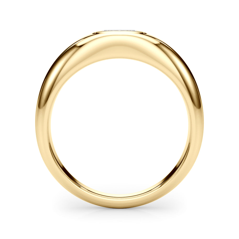 Domed Bezel Set Oval Engagement Ring