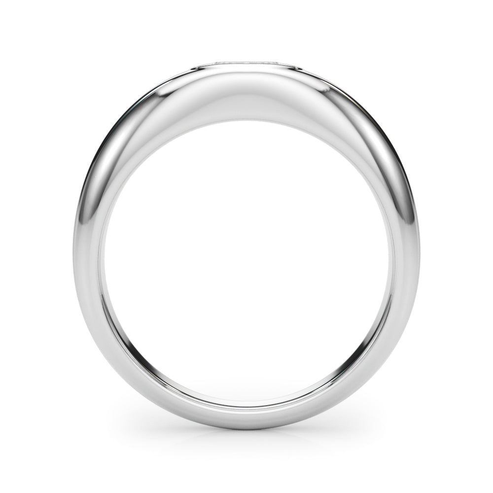 Domed Bezel Set Oval Engagement Ring
