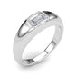Modern Emerald Cut Bezel Set Engagement Ring