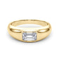 Modern Emerald Cut Bezel Set Engagement Ring
