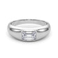 Modern Emerald Cut Bezel Set Engagement Ring