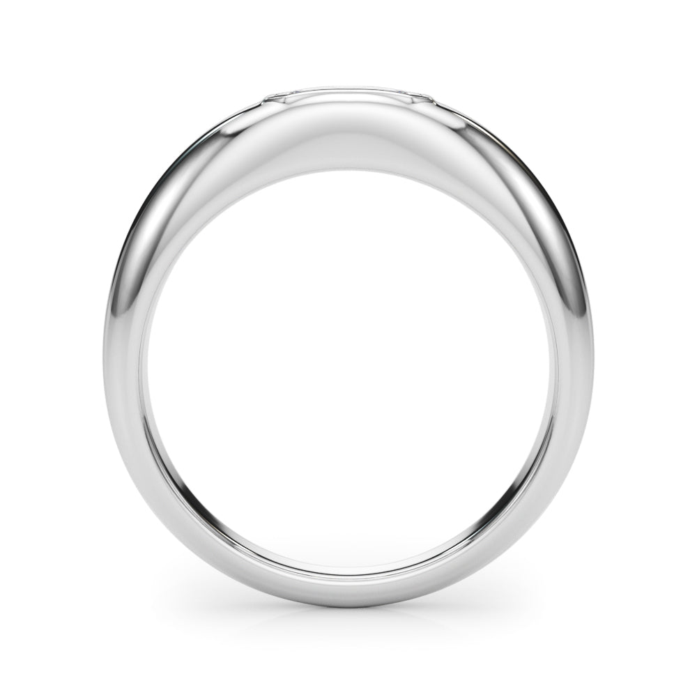 Modern Emerald Cut Bezel Set Engagement Ring