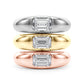 Modern Emerald Cut Bezel Set Engagement Ring