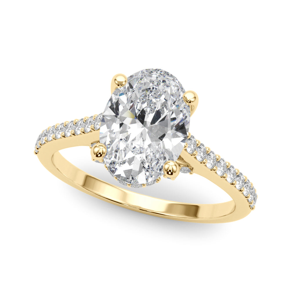 Accented Trellis Oval Engagement Ring