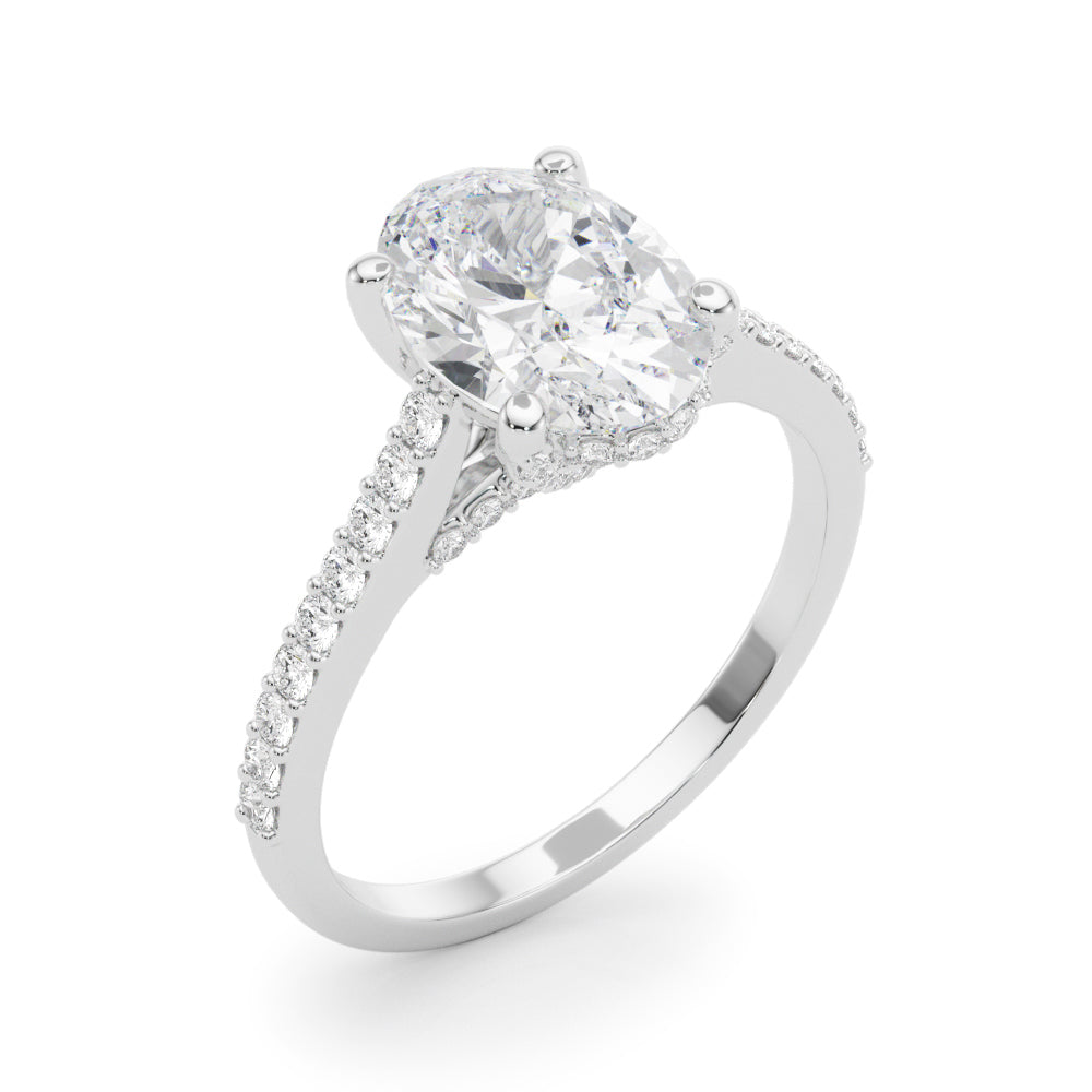Accented Trellis Oval Engagement Ring