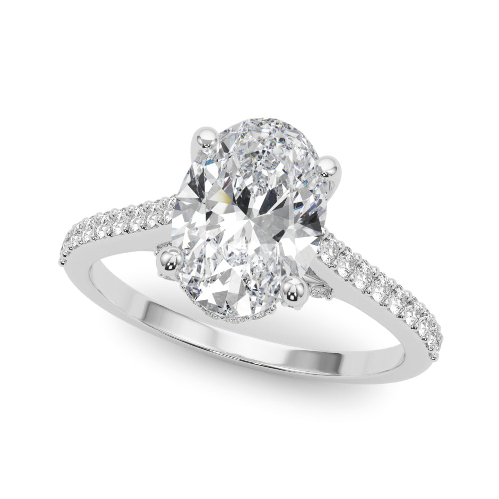 Accented Trellis Oval Engagement Ring
