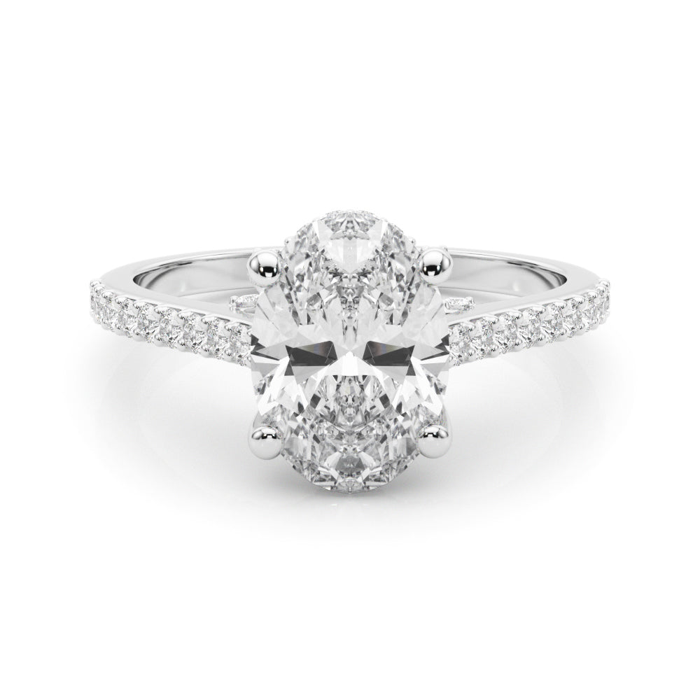 Accented Trellis Oval Engagement Ring