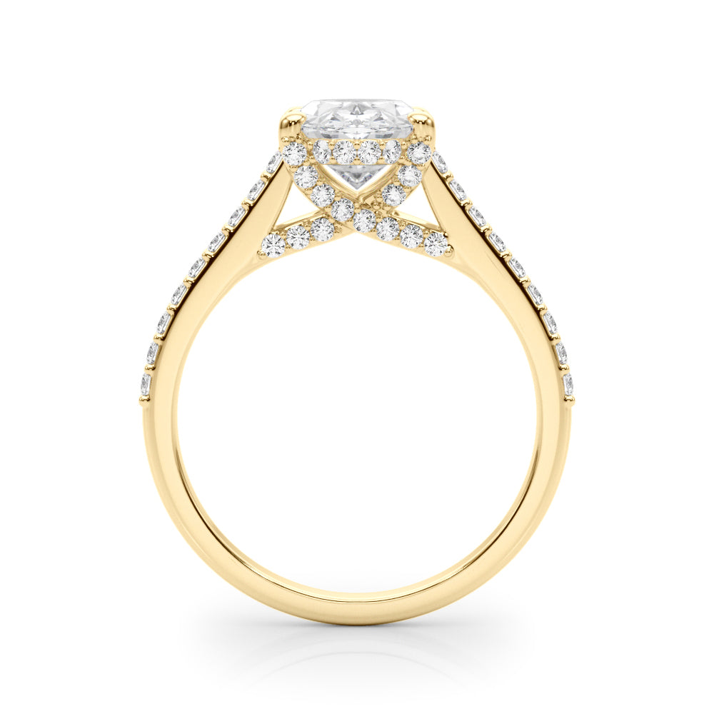 Accented Trellis Oval Engagement Ring