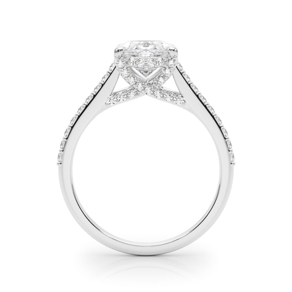 Accented Trellis Oval Engagement Ring