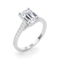 Accented Trellis Emerald Cut Engagement Ring